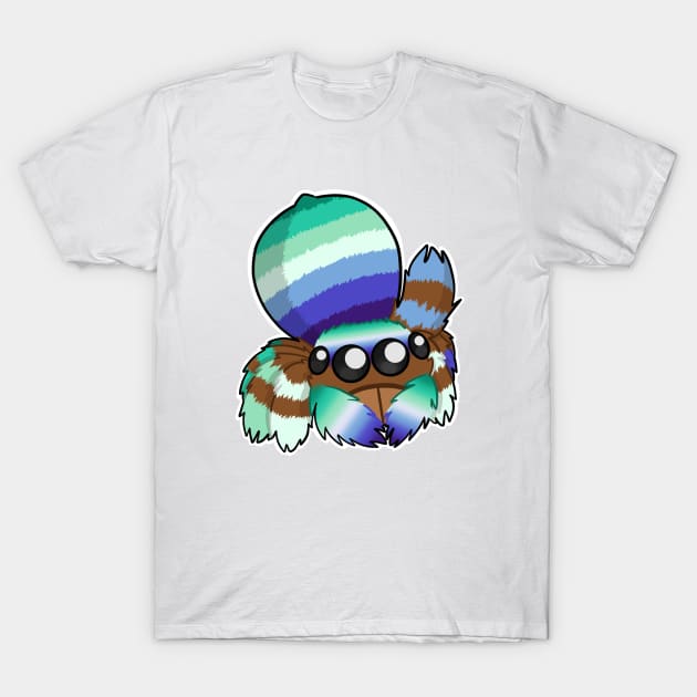 Gay Male Peacock Spider T-Shirt by dragonlord19